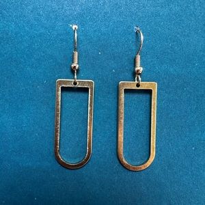 Geometric Brass Earrings with Gold Plated Fishhook